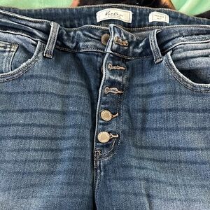 KanCan High Rise Blue Button-Fly Jeans